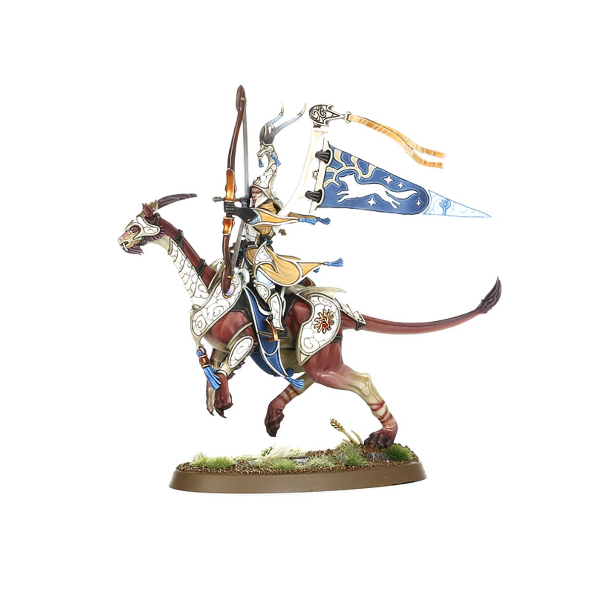 Hurakan Windcharger Standard Bearer - model z niebieskim sztandarem z jeleniem na treerunnerze - Warhammer Age of Sigmar