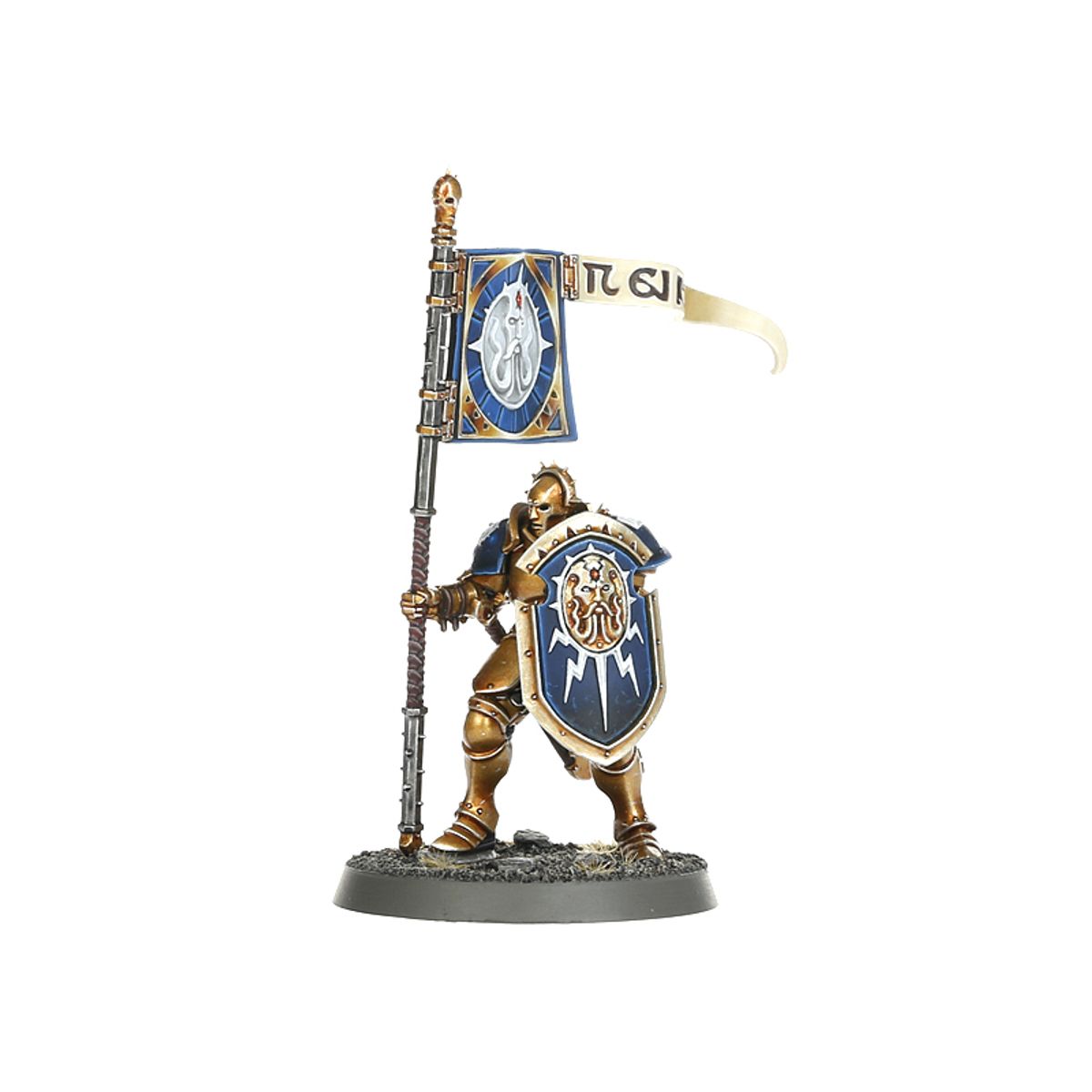 Vindictor Standard Bearer - model ze sztandarem Azyrite Signifier i niebieską tarczą - Warhammer Age of Sigmar