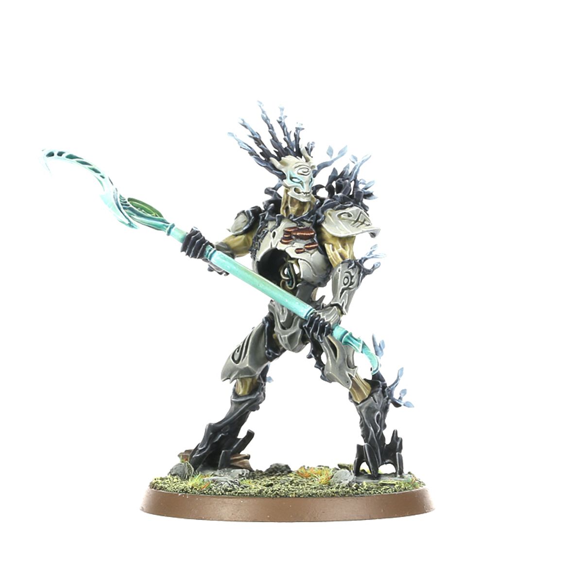 Kurnoth Hunter Sylvaneth - model z greatbow w białym pancerzu i czarną grzywą - Warhammer Age of Sigmar
