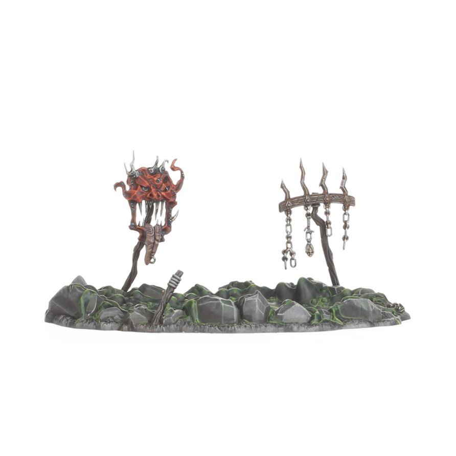 Morkspit Marsh - magiczne bagno Orruk Warclans z Gork-Roara na łodydze i metalowym totemem z łańcuchami