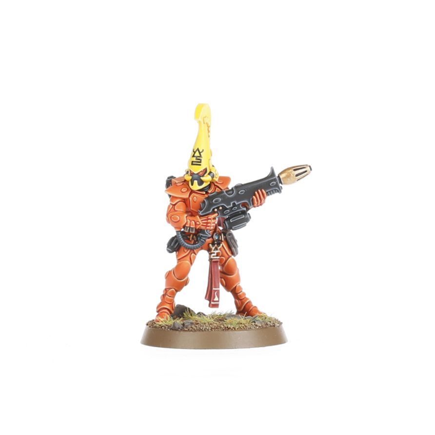 Fire Dragons - pełny oddział 5 figurek z Exarchem Firepike sztandarem i Shrine Token Aeldari