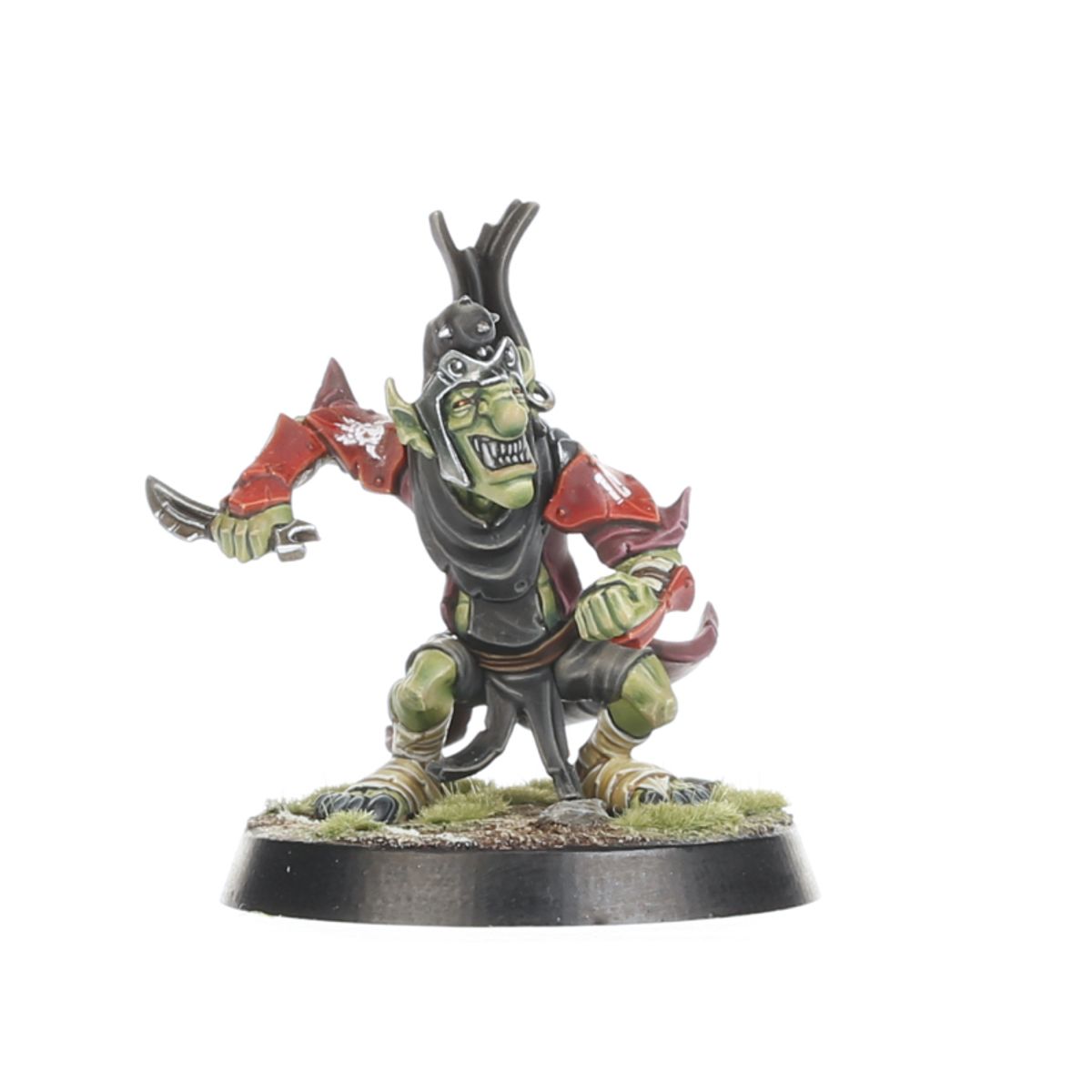 Hobgoblin Lineman Blood Bowl - model z piłką w czerwonym pancerzu - Chaos Dwarf Team