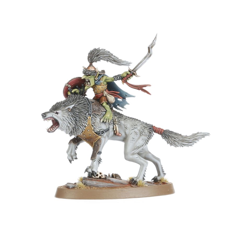 Snarlboss and Wolfgit Retinue - Snarlboss z mieczem i tarczą na Snarlfangu