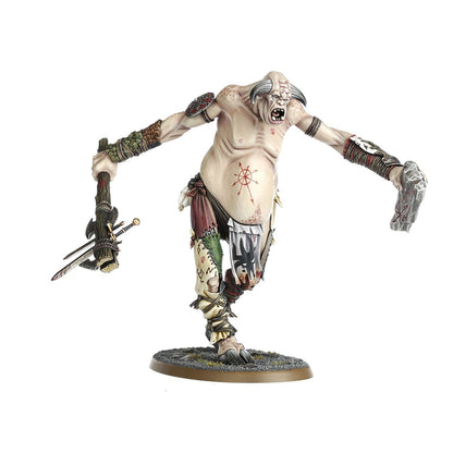 Chaos Gargant - pudełko Warhammer Age of Sigmar złoto-brązowe z ilustracją bladego olbrzyma z kijem w ciemnym lesie 1 Citadel Miniature Games Workshop