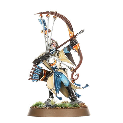 Vanari Auralan Sentinel - model łucznika w dynamicznej pozie z napiętym łukiem i kołczanem - Warhammer Age of Sigmar