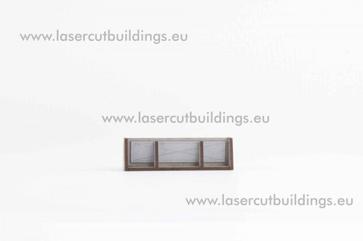 Barykady Niskie Umocnienia I LBHP0026 28mm HDF prepaint - pojedyncza barykada widok z przodu Laser Cut Buildings
