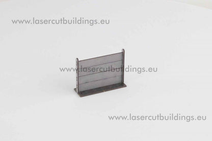 Płot Betonowy Komplet z Bramą LBHP0039 28mm HDF prepaint - pojedyncza sekcja prosta widok z boku Laser Cut Buildings
