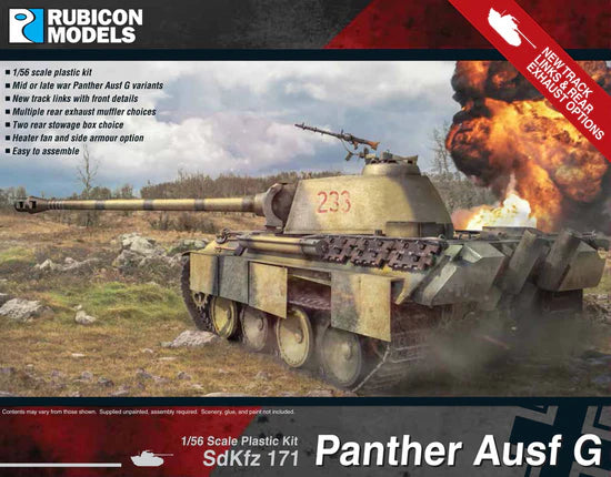 SdKfz 171 Panther Ausf G – okładka pudełka, model 28mm nr 233 w akcji, 280015