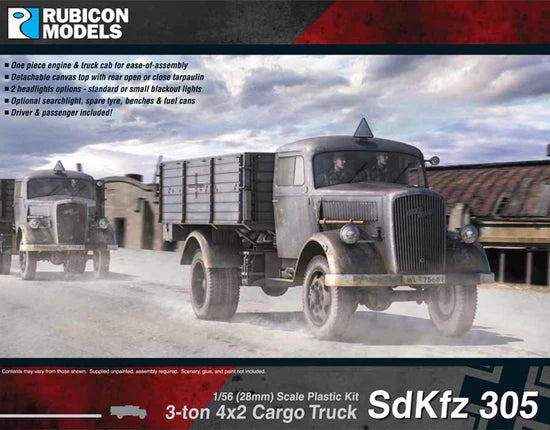 SdKfz 305 Opel Blitz – okładka pudełka Rubicon Models, model 28mm na ulicy, 280026
