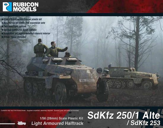 SdKfz 250/1 Alte SdKfz 253 – okładka pudełka, model 28mm w lesie, 280032