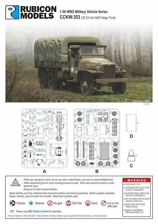 Rubicon Models 280037 – instrukcja montażu CCKW-353, sprusy, skala 1:56, Bolt Action