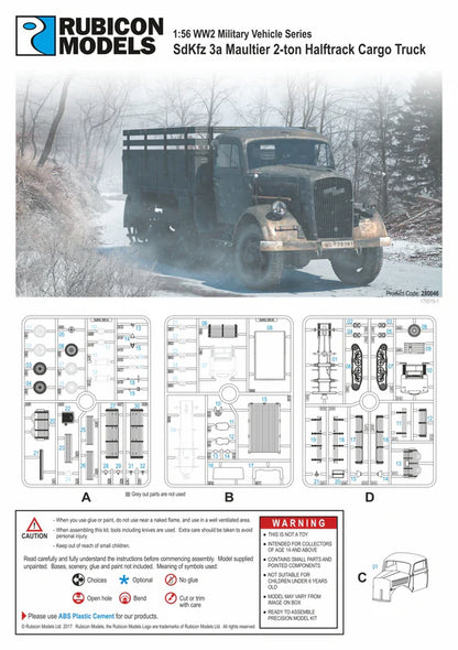 SdKfz 3a Maultier – instrukcja montażu i sprues A B D + kabina, 71 elementów, 280046