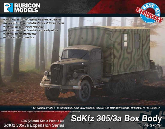 SdKfz 305/3a Box Body Einheitskoffer – okładka pudełka, model 28mm Opel Blitz z nadbudową, 280047