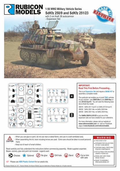 SdKfz 250/9 251/23 Expansion Set – okładka instrukcji i sprue E, 46 elementów, 280048