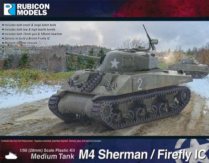 M4 Sherman / Firefly IC – Rubicon Models 280060, pudełko, skala 1:56, Bolt Action WWII