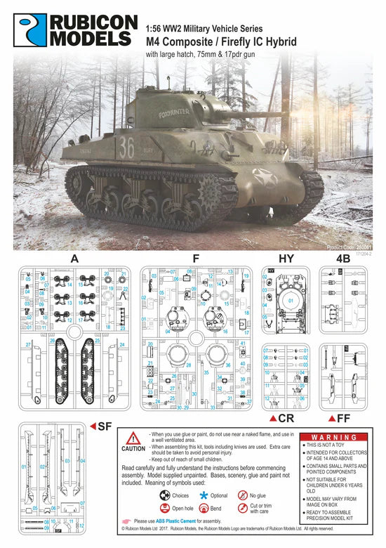 Rubicon Models 280061 – instrukcja montażu, sprusy M4 Composite / Firefly IC Hybrid, skala 1:56