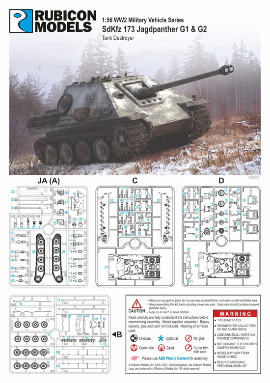 SdKfz 173 Jagdpanther G1 G2 – okładka instrukcji Rubicon Models, 4 wypraski JA C D B, 280064