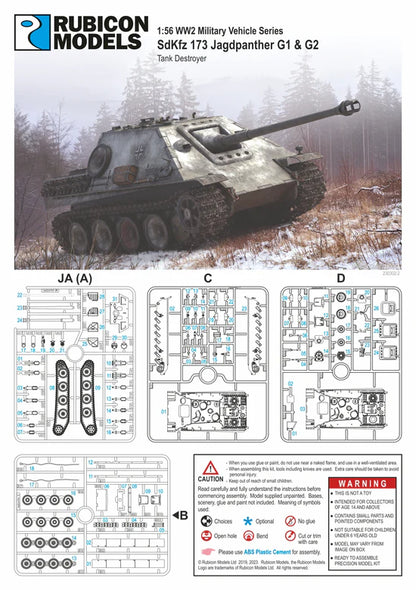 SdKfz 173 Jagdpanther G1 G2 – okładka instrukcji Rubicon Models, 4 wypraski JA C D B, 280064