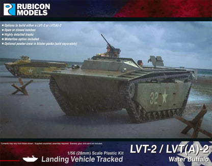Rubicon Models LVT-2 LVT(A)-2 Water Buffalo – ilustracja na pudełku, amfibia desantowa na plaży 28mm Bolt Action