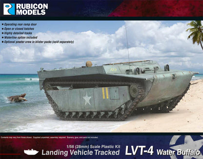 Rubicon Models LVT-4 Water Buffalo – ilustracja na pudełku, amfibia desantowa na plaży 28mm Bolt Action