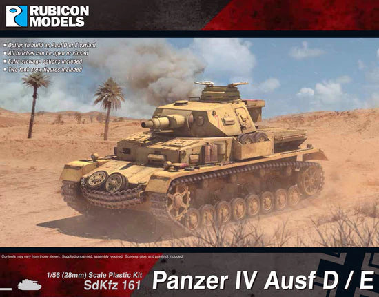 SdKfz 161 Panzer IV Ausf D E – okładka pudełka Rubicon Models, model 28mm Afryka Północna, 280076