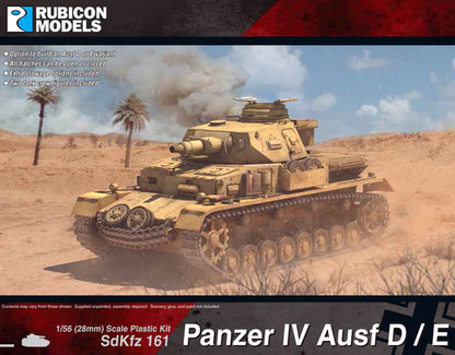 SdKfz 161 Panzer IV Ausf D E – okładka pudełka Rubicon Models, model 28mm Afryka Północna, 280076