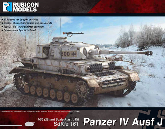 SdKfz 161 Panzer IV Ausf J – okładka pudełka Rubicon Models, model 28mm zimowy nr 300, 280078