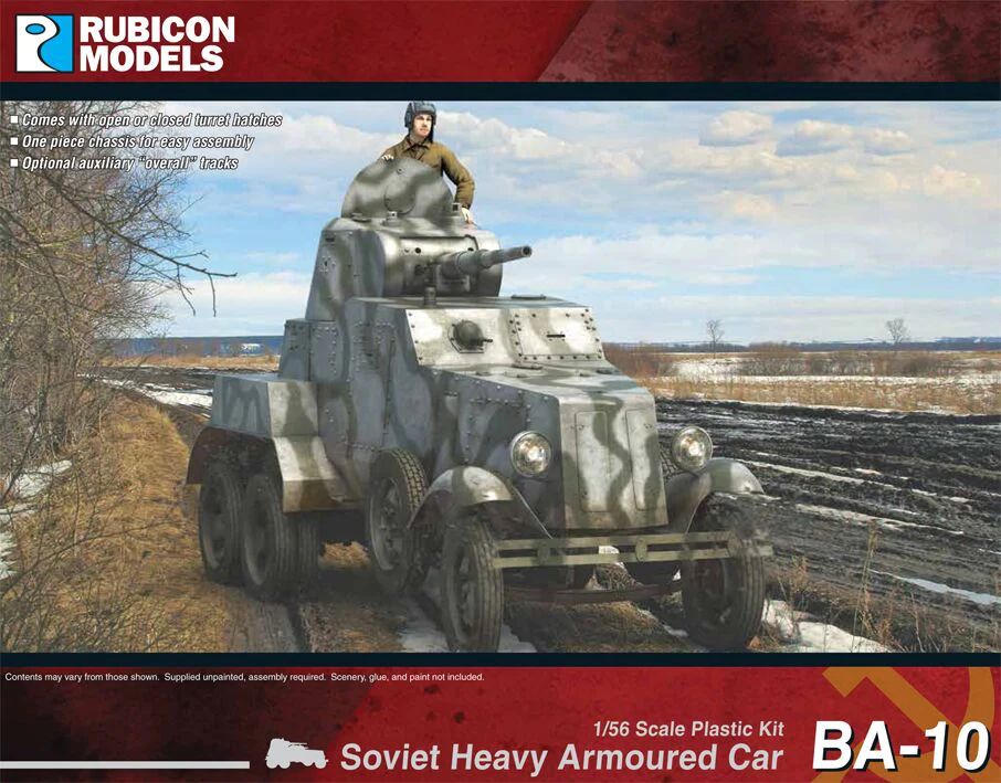 Rubicon Models BA-10 Ciężki Samochód Pancerny – pudełko zestawu 1/56 28mm Bolt Action