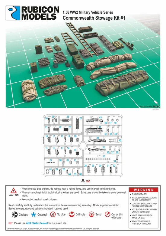Commonwealth Stowage Set 1 – instrukcja montażu i sprue A x2, 48 elementów, 280089