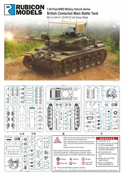 Centurion MBT Mk 5 Mk 5/1 – okładka instrukcji Rubicon Models, 4 wypraski A B C D, Product Code 280105