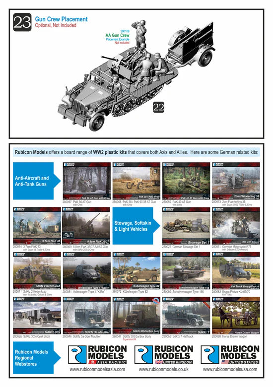 SdKfz 10 Half Track – strona instrukcji Rubicon Models, rozmieszczenie załogi działa AA, 280108