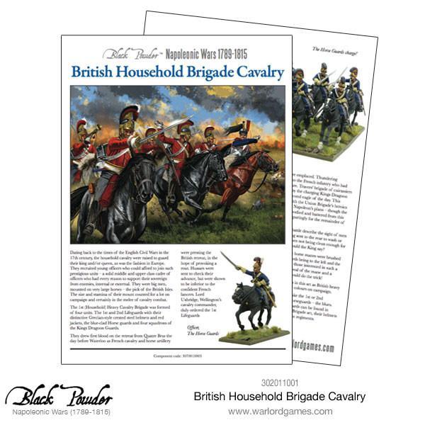 British Household Brigade Cavalry 302011001 – ulotka historyczna z opisem jednostki i ilustracjami, Black Powder Napoleonic Wars 1789-1815
