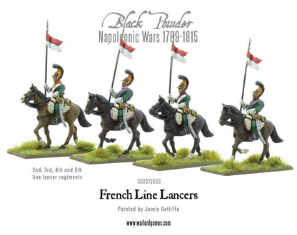 French Line Lancers 302012003 – cztery figurki lansjerów liniowych 2., 3., 4. i 6. regimentu, pomalowane figurki 28mm Black Powder Warlord Games
