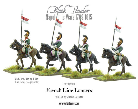 French Line Lancers 302012003 – cztery figurki lansjerów liniowych 2., 3., 4. i 6. regimentu, pomalowane figurki 28mm Black Powder Warlord Games
