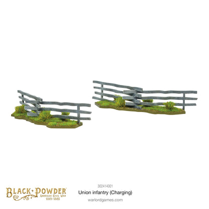 Infantry Regiment Charging 302414001 – dwa elementy scenerii MDF Snake Fence, szare drewniane płotki węzłowe na trawiastych podstawkach z kępkami trawy, osłona terenowa do gier bitewnych 28mm Black Powder ACW
