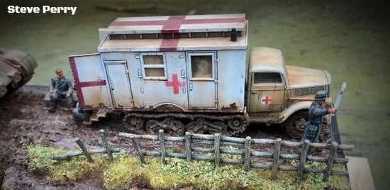 SdKfz 3a Maultier Box Body – diorama ambulans Steve Perry, widok z boku, front wschodni, 280046