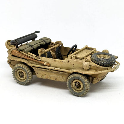 Schwimmwagen Type 166 – model 28mm piaskowy DAK, widok z tyłu-boku ze śmigłem, 280080