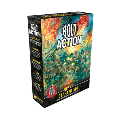 Warlord Games Bolt Action Starter Set – oryginalne pudełko zestawu startowego II Wojna Światowa, widok na przód i bok opakowania, Bolt Action
