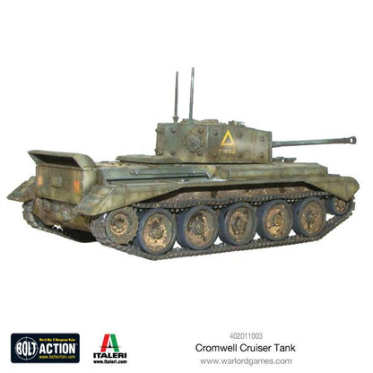 Cromwell Cruiser Tank - Bolt Action 28mm - widok z lewego boku British green weathering 75mm gun - Warlord Games