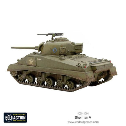 Sherman V M4A4 - Bolt Action 28mm - widok z tyłu olive drab pintle HMG wyposażenie weathering - Warlord Games