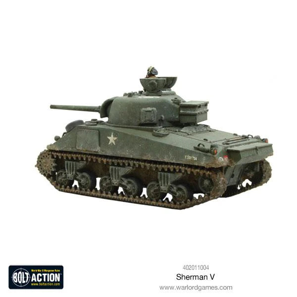 Sherman V M4A4 - Bolt Action 28mm - Polish markings olive drab załoga dowódca white star weathering - Warlord Games
