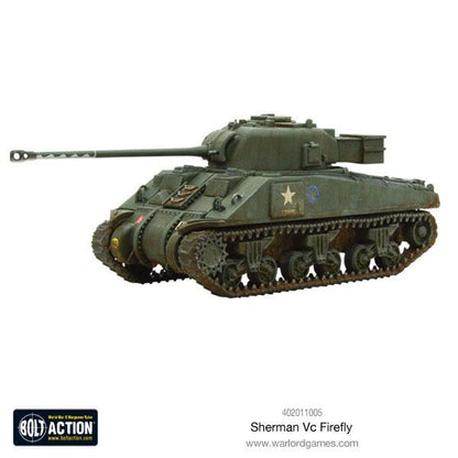 Sherman Firefly Vc - Bolt Action 28mm - widok z lewego boku olive drab długie działo 17-pdr white star - Warlord Games