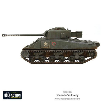 Sherman Firefly Vc - Bolt Action 28mm - widok z prawego boku olive drab długie działo 17-pdr gąsienice - Warlord Games