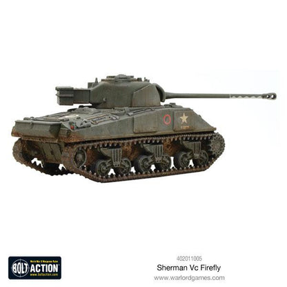 Sherman Firefly Vc - Bolt Action 28mm - widok z tyłu olive drab długie działo 17-pdr gąsienice weathering - Warlord Games