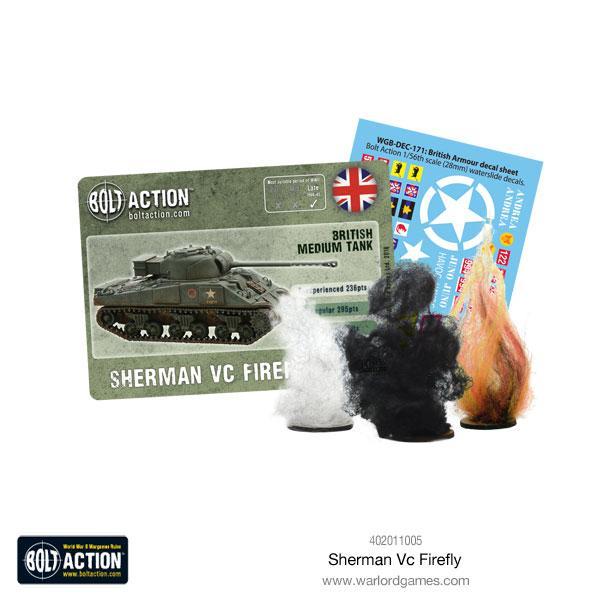 Sherman Firefly Vc - Bolt Action 28mm - zawartość pudełka kalkomanie znaczniki uszkodzeń karta statystyk - Warlord Games