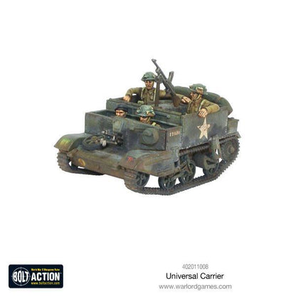 Universal Carrier Bren Carrier - Bolt Action 28mm - widok z boku załoga Bren gun white star kamuflaż - Warlord Games