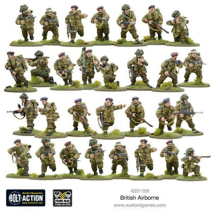 British Airborne WWII Paratroopers - Bolt Action 28mm - 30 figurek pomalowanych kompletny zestaw spadochroniarze - Warlord Games