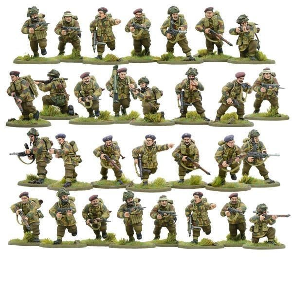 British Airborne WWII Paratroopers - Bolt Action 28mm - 30 figurek pomalowanych kompletny zestaw spadochroniarze - Warlord Games