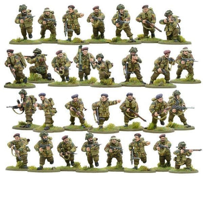British Airborne WWII Paratroopers - Bolt Action 28mm - 30 figurek pomalowanych kompletny zestaw spadochroniarze - Warlord Games
