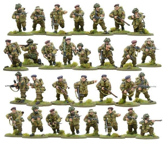 British Airborne WWII Paratroopers - Bolt Action 28mm - 30 figurek pomalowanych kompletny zestaw spadochroniarze - Warlord Games